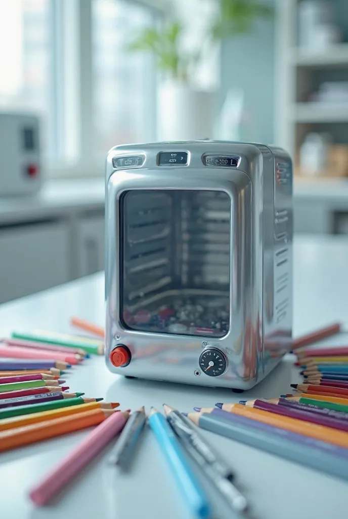 draw a small autoclave with pencils 