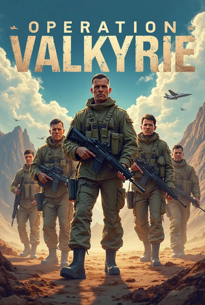 Create an outdoor military training poster with the name Operation Valkyrie 