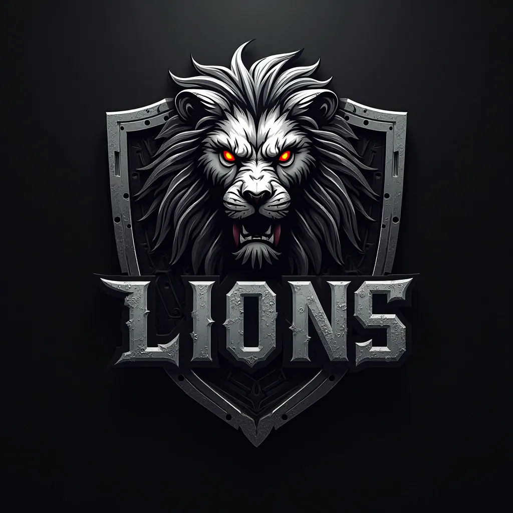 'Black Stock' Text,Logo, e-sports,metalic Text, lion