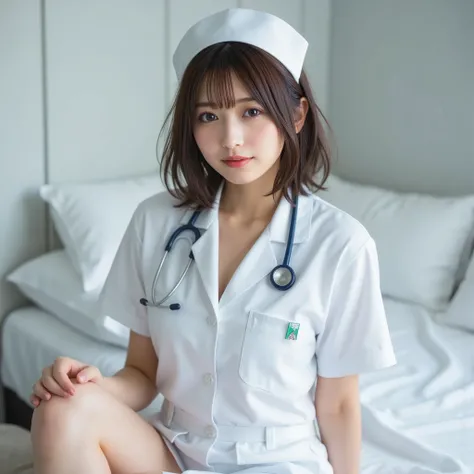 『 1 girl :1.3』『 Actual photo:1.3』 Top Quality:1.2、(( big breasts ))、 I can see my chest just a little bit 、(( young woman))、(( has red cheeks))(( I'm smiling showing my teeth 1 :3))、((( human anatomically accurate、 perfect anatomy 、 human anatomically a...