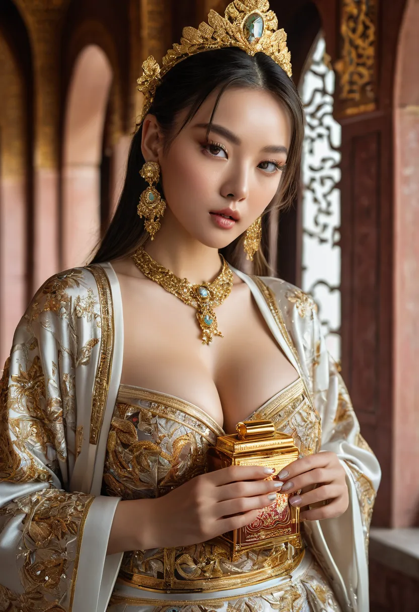 excellent performance,  high quality, 4K, Beautiful design , Shiny,  from the front , Award-winning photo prize, very fine, wonderful, More detailed detail, absurd, very fine女性, very fine eyes and face,  alone, one girl, , Shiny, big boobs, Fragrance ,  fa...