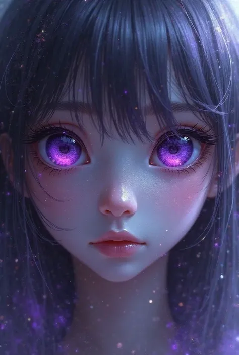 Create an image of purple eyes 