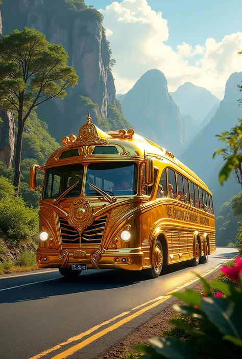 golden tourist bus