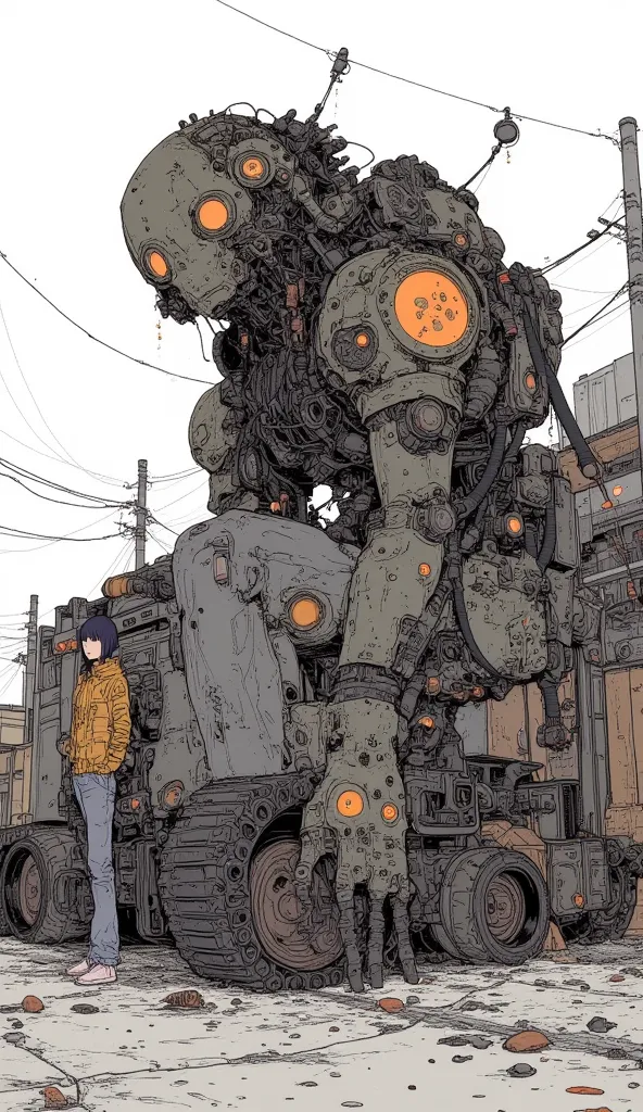 close up of a toy truck with a big robot on it, Concept Art：Hiroyuki Tajima, polycount,  self destructive art,  robot made with track parts , ヒューマノイドMecha,  A very elaborate toy , # Mecha, Mechaロボット, Mechaボディ, painterly humanoid Mecha, action figure Mecha,...