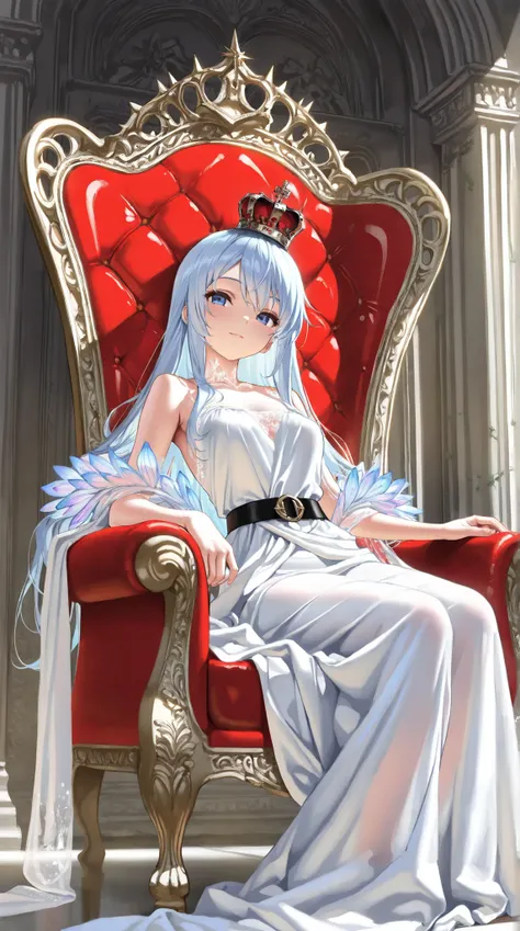 ((Best Quality)),( Ultra High Resolution ),(very well detailed),( detailed description),(( best CG )),(masterpiece), Ultra Detailed Art ,AMAZING PAINTING ART,(Art with Delicate Details:1.5),  woman:1.5, beautiful well-groomed face:1.5, soft, Crown , Sash B...