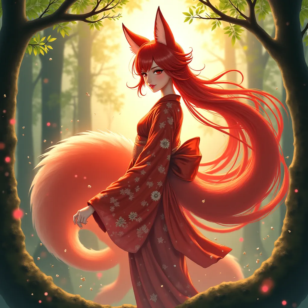 anime a nine tailed fox woman