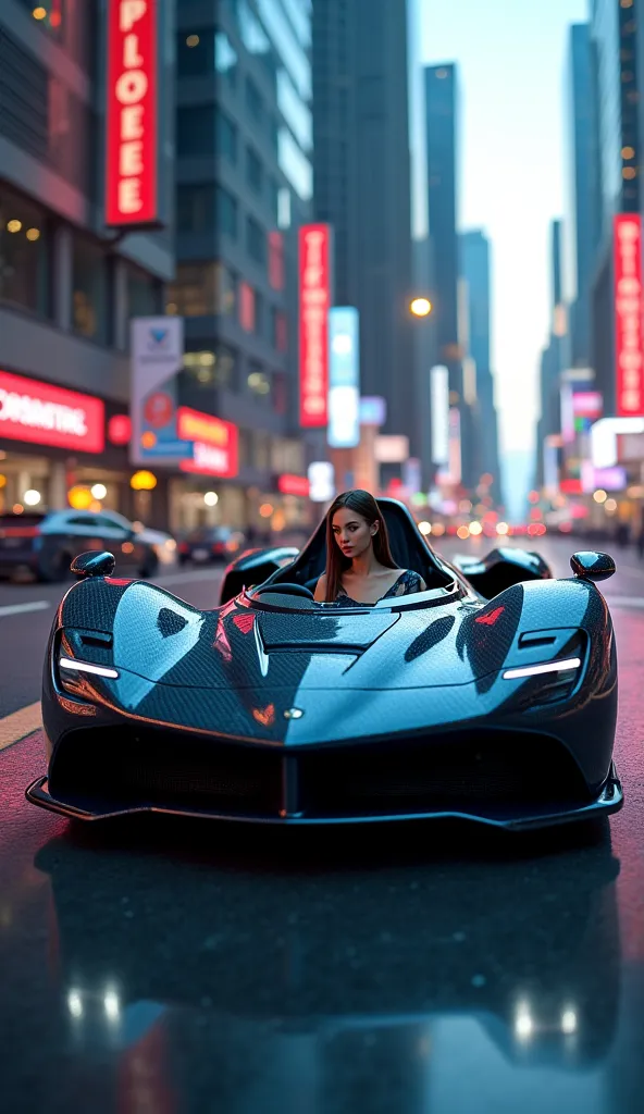 woman sitting in supercar