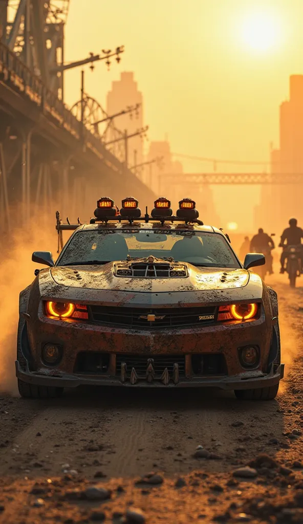 *"a devastated world after a catastrophe. A destroyed city with half-collapsed skyscrapers on the horizon, the air is filled with radioactive dust, and the sun barely breaks through the thick yellow-orange smog. A Chevrolet Camaro ZL1 1LE takes center stag...