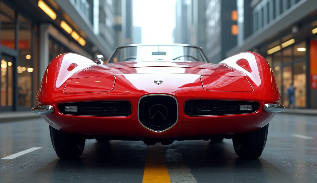 Al's 100 years car front bumper in red colour 