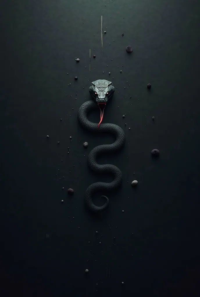 A sleek and modern cover design for the song  The artwork should feel minimal yet striking—dark, moody tones with subtle hints of distortion or glitch effects to symbolize deception or illusion. A clean, a snake in the middle. Keep the background simple—ei...