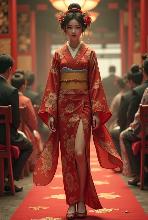 real japanese girl, full body, long legs, Shoes, wearing socks, wearing a kimono, at wedding, beautiful girl, realistic, realism, real japanese girl.