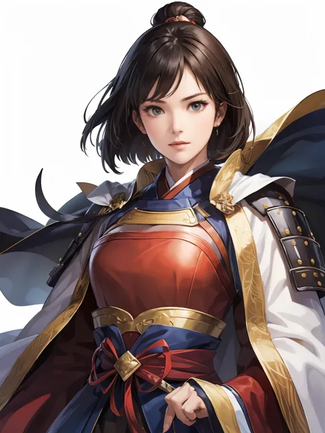    short hairの美しい女性 ：1.3,  artwork inspired by Grovitz , short hair、 Hanfu,((  pure white background )), ( Top Quality),   handsome， Beautiful female knight , 2.  5d cgi Fantasy Artwork ,  EXQUISITE DIGITAL ART ,   Extremely Great Work  ,  fan art best art...