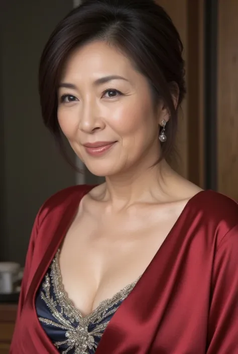 Mature Woman, 50 years old, Japanese, Hi-Res, masterpiece, Best Quality, high detail, formal: 1.4, (realistic: 1.2, 超realisticな: 1.1,  realistic: 1.37), (Sharp Focus: 1.4), depth of field, physically-based rendering for viewers, unrivaled beauty, ultimate ...