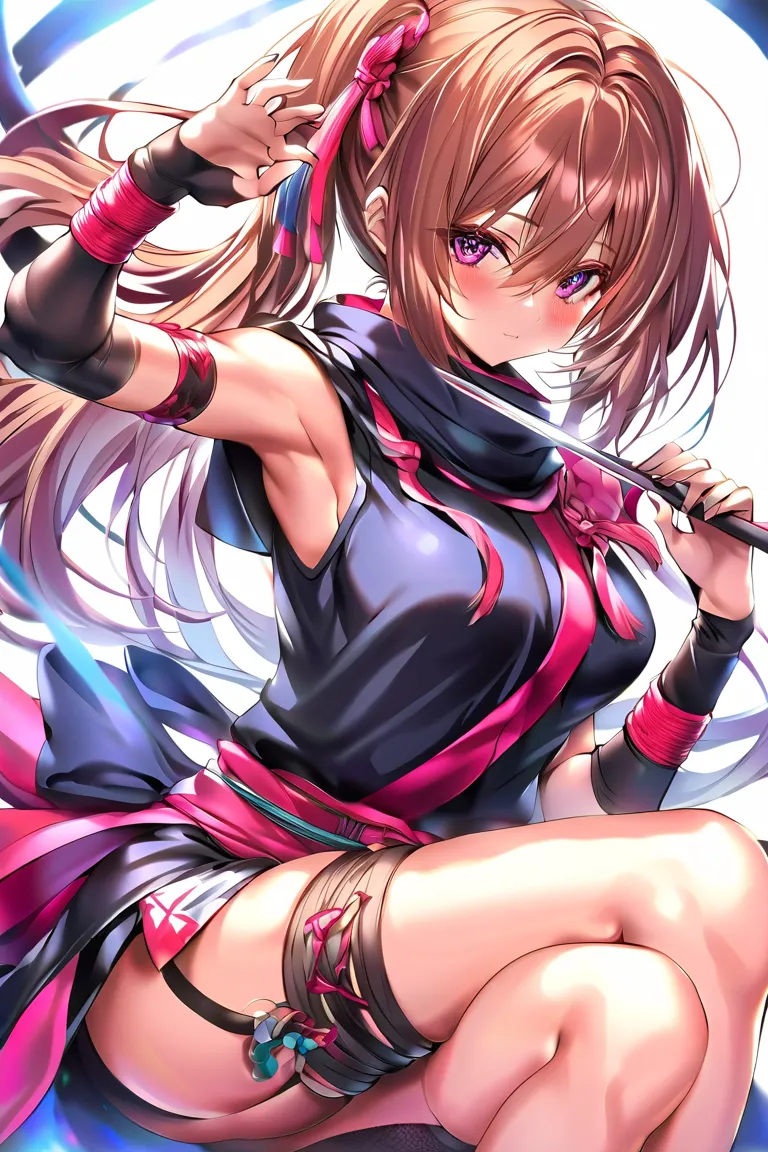 (Best Quality:1.2,  Anime Artwork ,  anime style,  studio anime , very well detailed,  latest,  vibrant, anime coloring, high contrast,  masterpiece:1.2, Best Quality, Aesthetics at its best), brown hair, Beautiful Thighs,   Perfect body lines, skin with a...