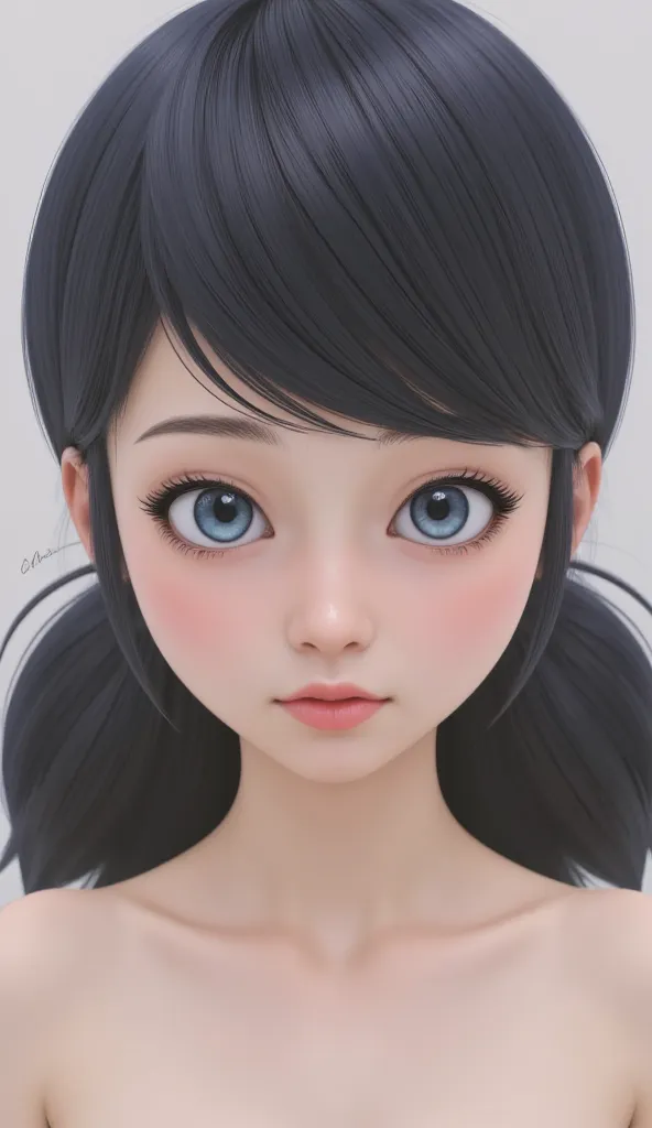 1girl, Solo, High Resolution, Masterpiece, Accurate, Anatomically Correct, Best Quality, High Details, High Quality, black hair, blue eyes, tween, realistic