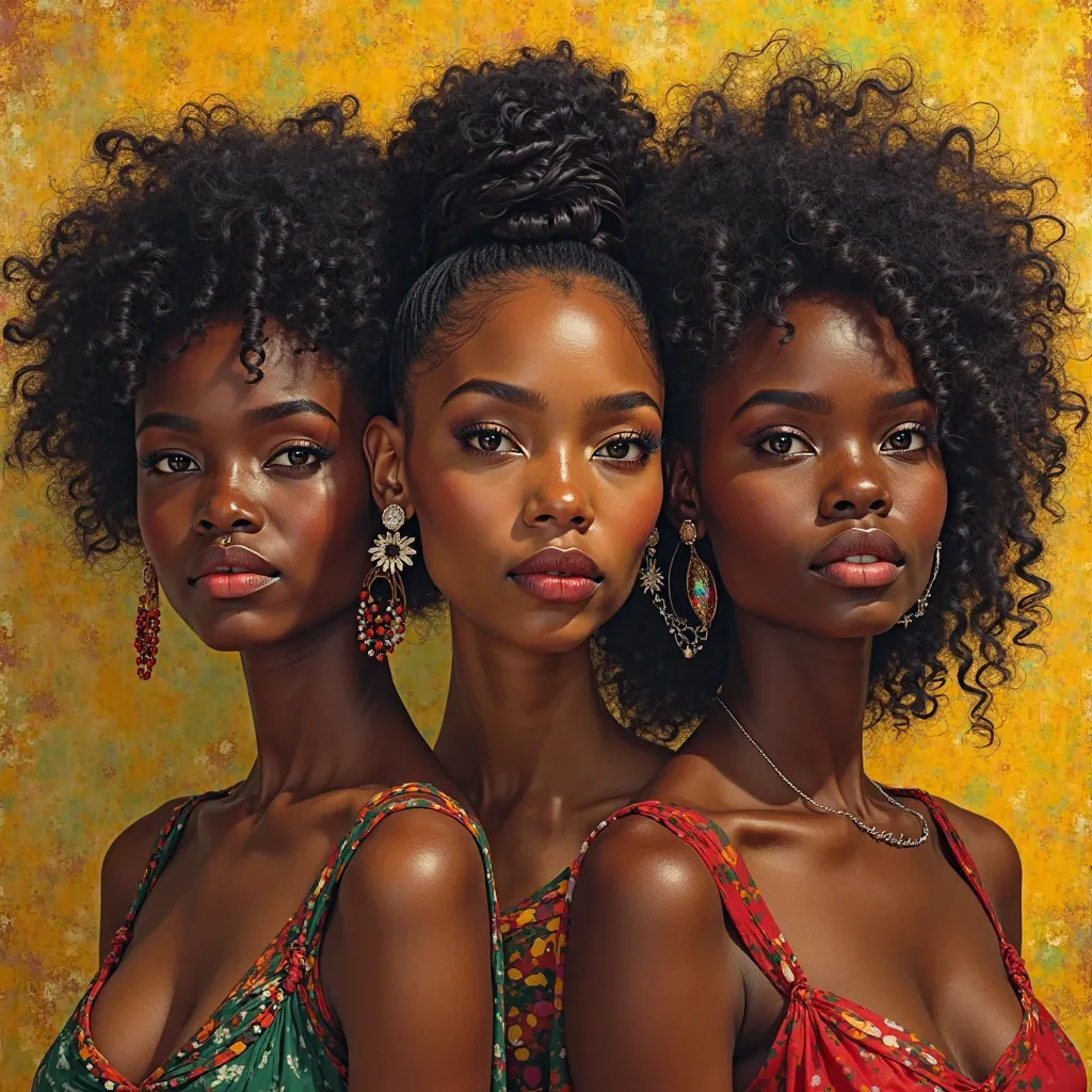 photo portrait de trois femmes africaines