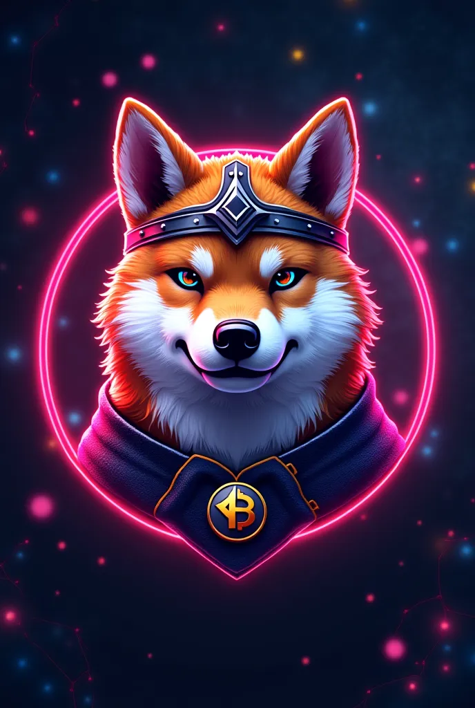 A high-resolution image of the Floki Inu logo, featuring the Viking-themed Shiba Inu dog, with a futuristic cryptocurrency background and glowing neon elements. The image should feel high-tech and finance-focused.