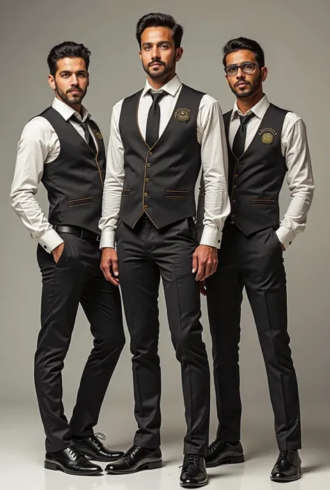 Create a uniform of a musical band with the Latin name Band Miralvalle that the costume is half formal 