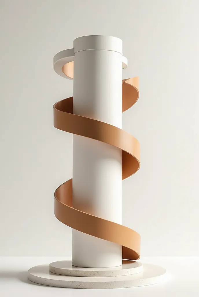 Model tower white and brown circle design 