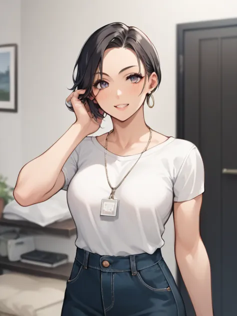 score_9, score_8_ up, score_7_ up, score_6_ up, score_5_ up, score_4_ up,  source_anime ，nsfw， uncorrected，1st place girl，I'm only wearing a white shirt，There are no other clothes ，Take it off in half，My clothes aren't properly wrinkled，Very casual posture...