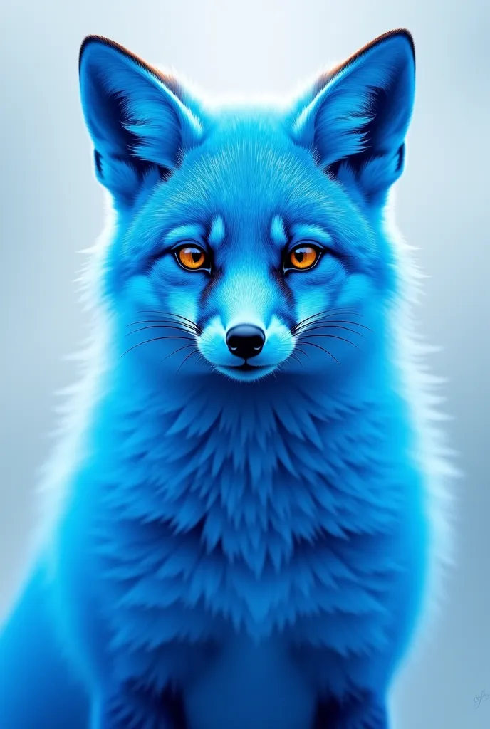 Draw me a super cyan fox