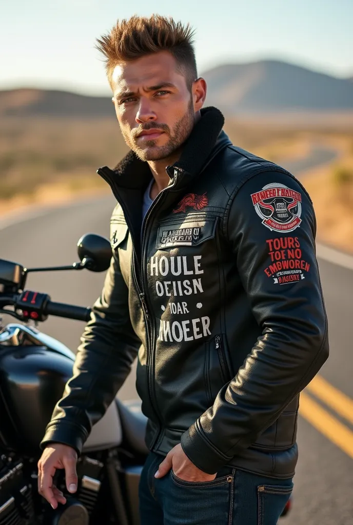 Create a biker with encouraging clothing