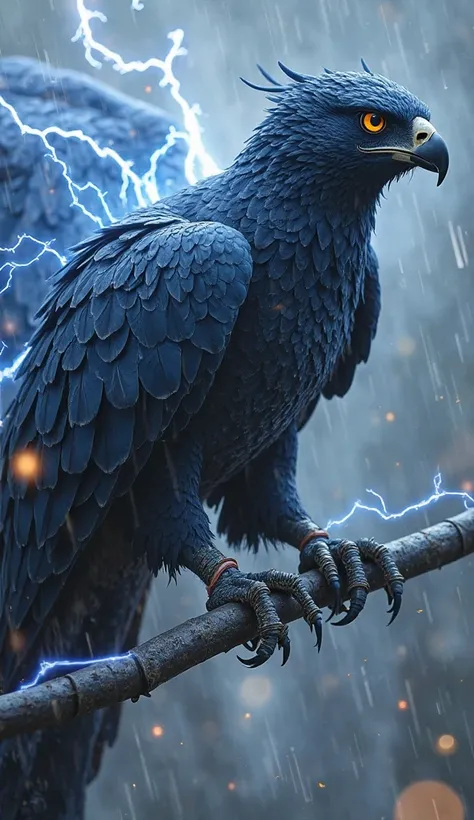 A powerful fusion of the Hawkeye (Clint Barton) and the Stormclaw Hawk, this hybrid is the perfect embodiment of precision, speed, and storm-fueled fury. Its sleek, aerodynamic body is cloaked in midnight-blue feathers streaked with crackling silver veins,...