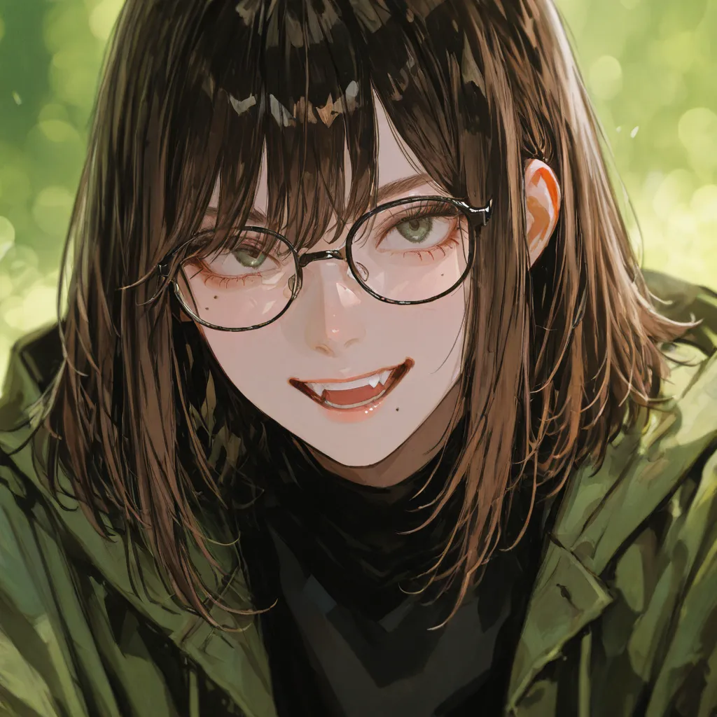 man、male、male性、一人のmale、dark brown hair、Slightly undulating hair、Hair length is medium、medium hair、 natural perm、美しいmale性、biologically correct face、greenish eyes、 longer lashes from si、Boston-shaped glasses with thin rims、narrow-rimmed glasses、mole 2 cm bel...