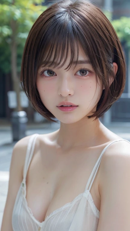 ( bob cut hair:1.2),( nightgown:1.2),1 girl, Japanese, 28 years old ,(small breasts:1.3),(Best Quality,masterpiece:1.3,super A high resolution,),(Ultra High Resolution,caustics),(Photorealistic:1.4,RAW shooting,)super realistic capture,very well detailed, ...