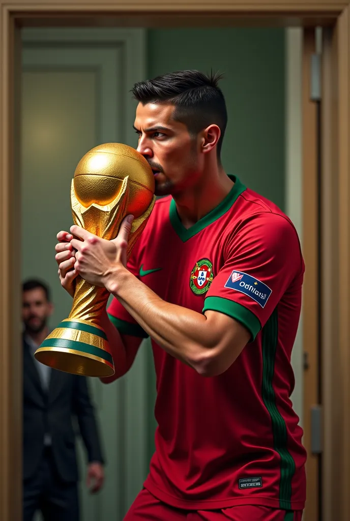 Cristiano Ronaldo is robbing Messi's World Cup at home wearing a Portugal jersey