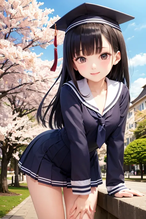 Graduation Ceremony, cherry blossoms, sailor suit