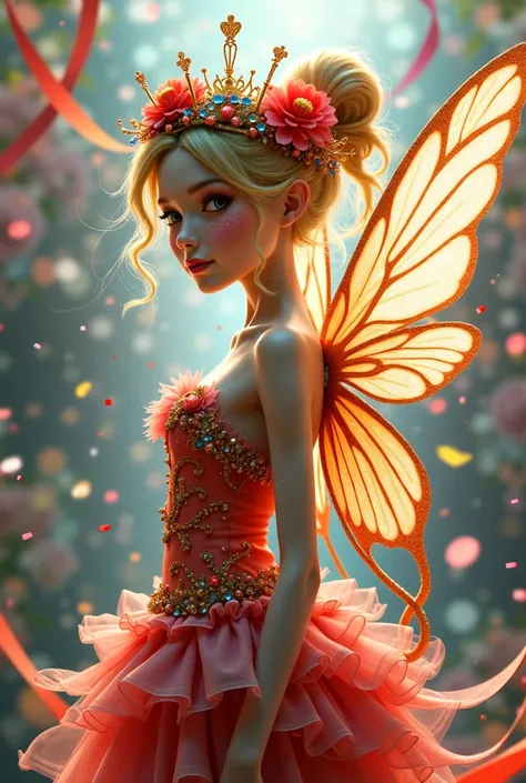 Human fairy dressed as a carnival