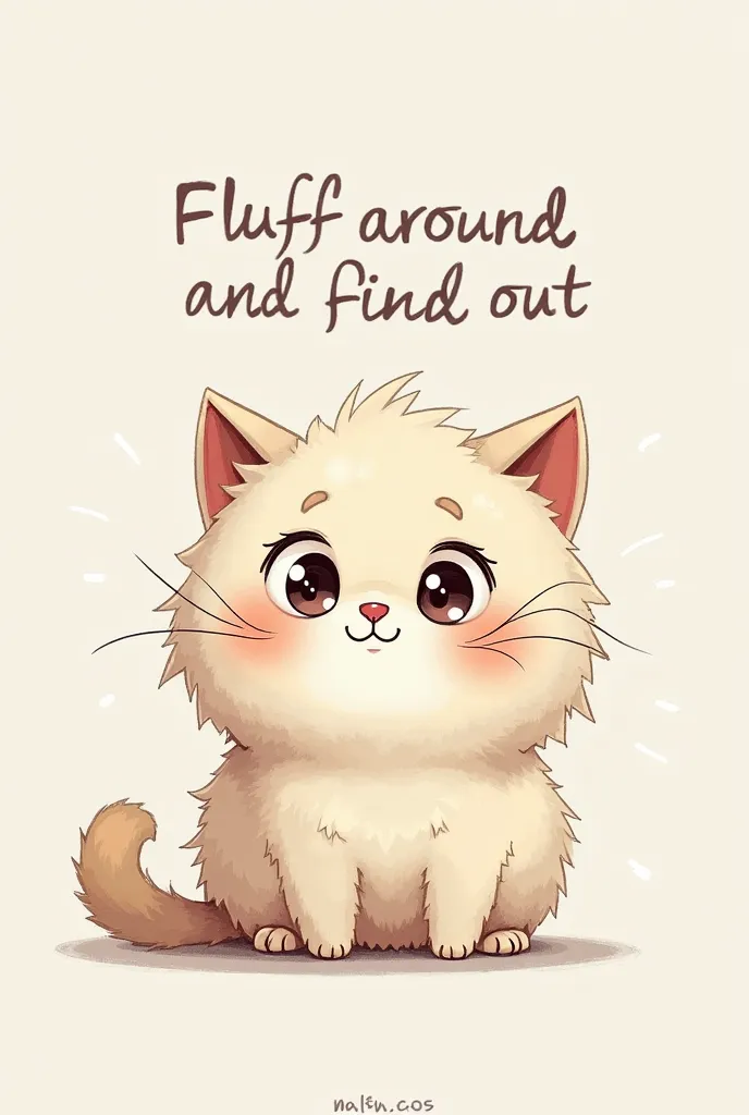 A cat with the sentence "Fluff around and find out", 2D