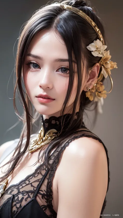 (Best Quality、8k、32K、masterpiece、NFFS W:1.2)、(RAW photo)、(realistic)、(Photorealistic:1.2)、(Hi-Res)、very detailed、very beautiful face and eyes、1 girl、  round small face 、thin waist、delicate body、(close-up、Best Quality、high detail、 rich skin everywhere、NFFS ...