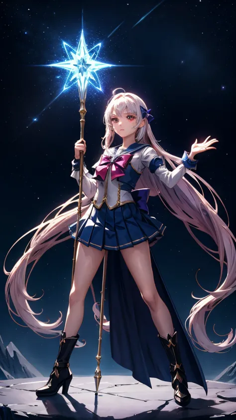 (masterpiece:1.3, best quality:1.3, ultra detailed:1.2)
(magical girl warrior:1.3, fighting evil:1.2, transformation sequence:1.1)
(full body shot:1.2, dynamic pose:1.2, heroic stance:1.1)
(beautiful young girl:1.3, determined expression:1.2)
BREAK (long f...