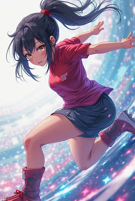 Anime girl, multi colored eyes, sport, transparent 