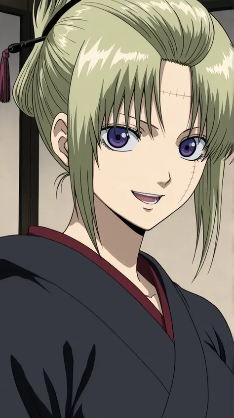 tsukuyo, gintama
High quality ,  best quality , masterpiece,  High Resolution , detailed face( LoRA: tsukuyo),anatomically correct, detailed hair Style( LoRA: tsukuyo),anime Coloring
solo, 1 girl,
blonde hair, folded ponytail, scar on face, purple eye,brea...