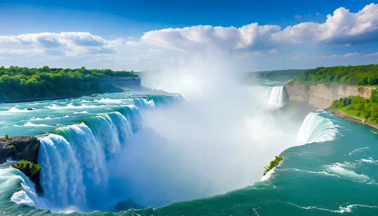 (Best Quality),(masterpiece:1.2),(very well detailed:1.2), Ultra High Resolution ,RAW color photos,8k, Expansive Landscape Photos ,Spectacular landscapes,realistic pictures,Detailed photos,written boundary depth,sharp concentration, in the cloud,(Niagar...