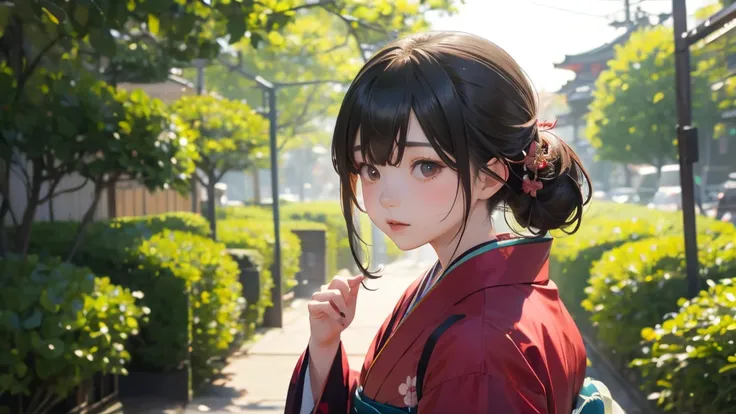 there is a woman in a  kimono dress posing for a picture, in  kimono, wearing royal  kimono,  shikamimi, wearing  kimono, in a  kimono,  wearing a coat , Yoshitomo Nara, wearing a  kimono,  Japanese Clothes, Sakihime-chan , shinsui ito,  kimono, sakimimich...