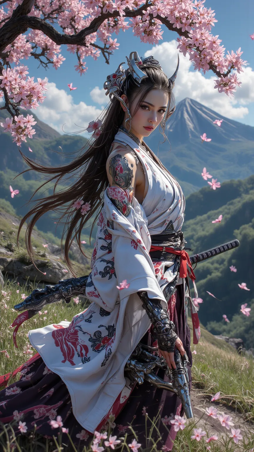 A sexy female samurai，