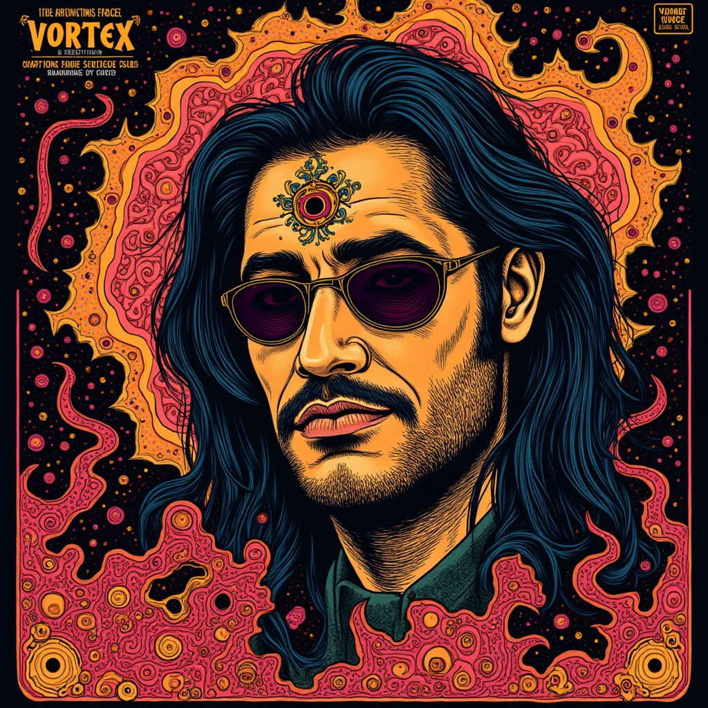 1970s rock & roll music, alternative psicodelic rockstar, brand name ((((Vortex Vinyl))))