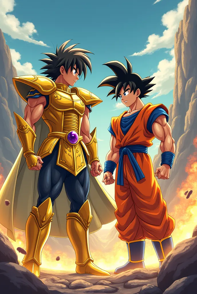 Seiya together with Goku