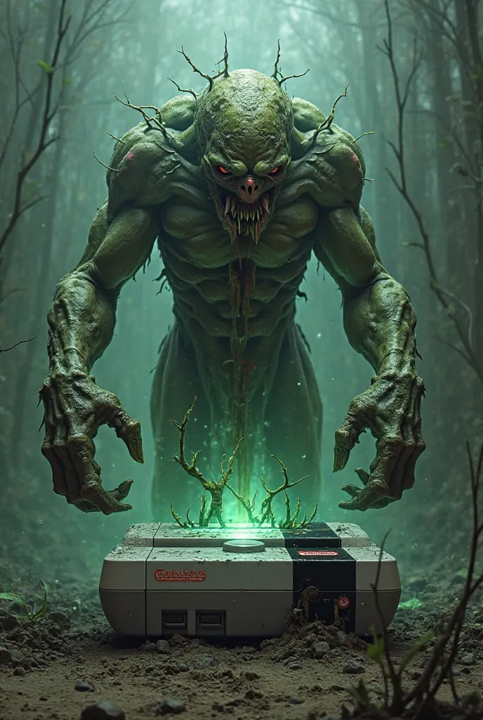 A monster coming out of a super Nintendo 