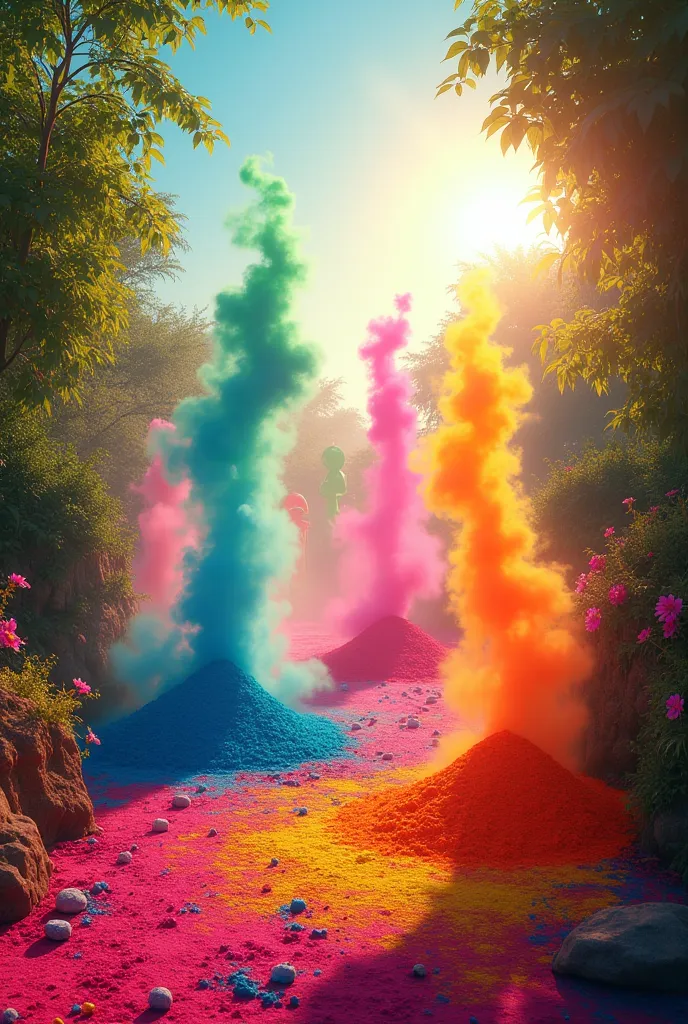 A background with holi festival as the theme without people