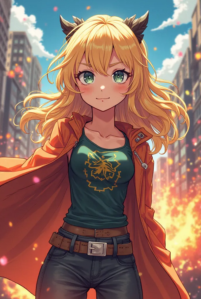 Blond-haired anime girl,  My Hero Academia style  