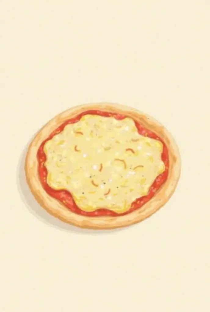 Make a simple, minimalist illustration of a pizza 