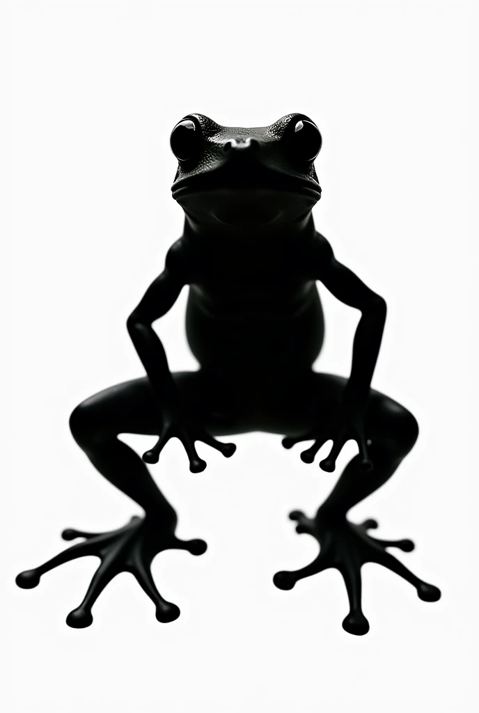 realistic black and white silhouette of a poisonous golden frog