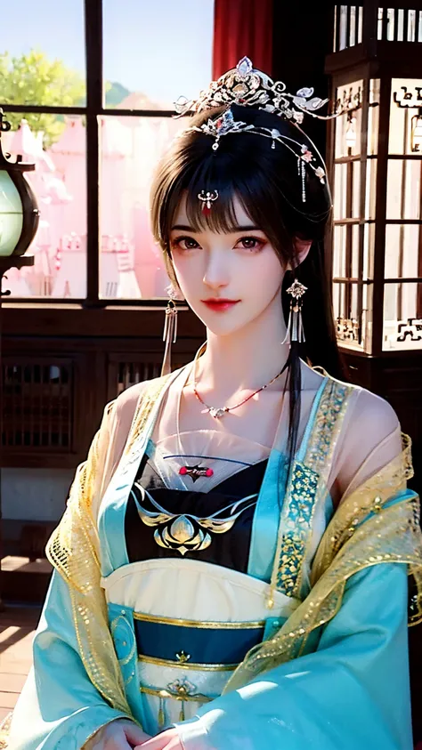 best quality,masterpiece,High Resolution, 1girl , face,( charming smile :0.8),Star-shaped pupil, Red Chinese Hansel ,Hanfu,Chinese clothing,hair accessories,necklace,jewelry,Beautiful Face,when_Body, Tindler effect ,Realistic, Dark Studio , edge lighting ,...