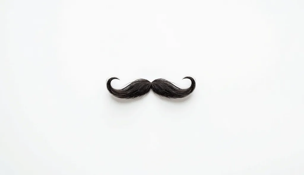 Thin moustache with white background 