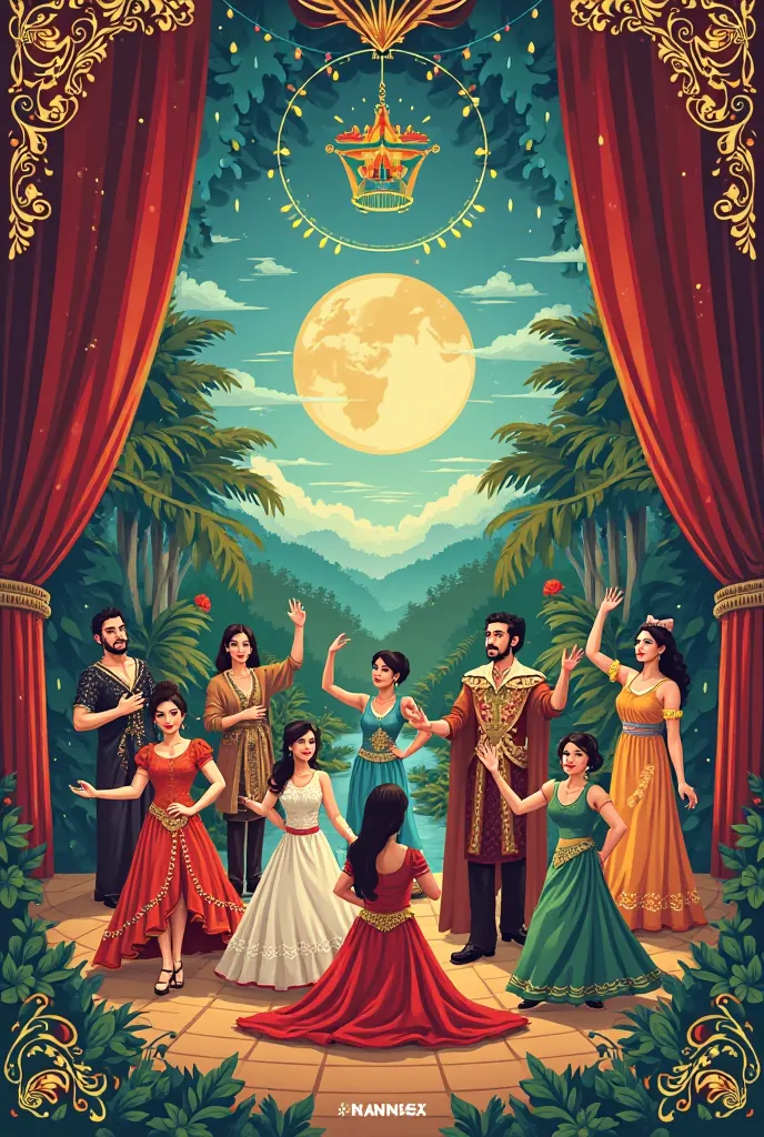 a poster for World Theater Day in Maria Luisa Park 